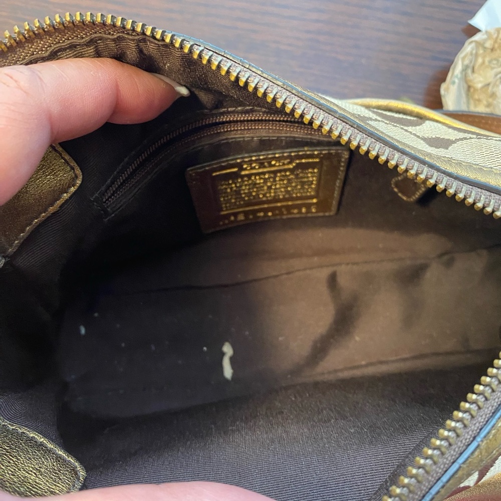 Coach Special Edition Bronze Signature Logo Hobo Shoulder Bag - Picture 7 of 8